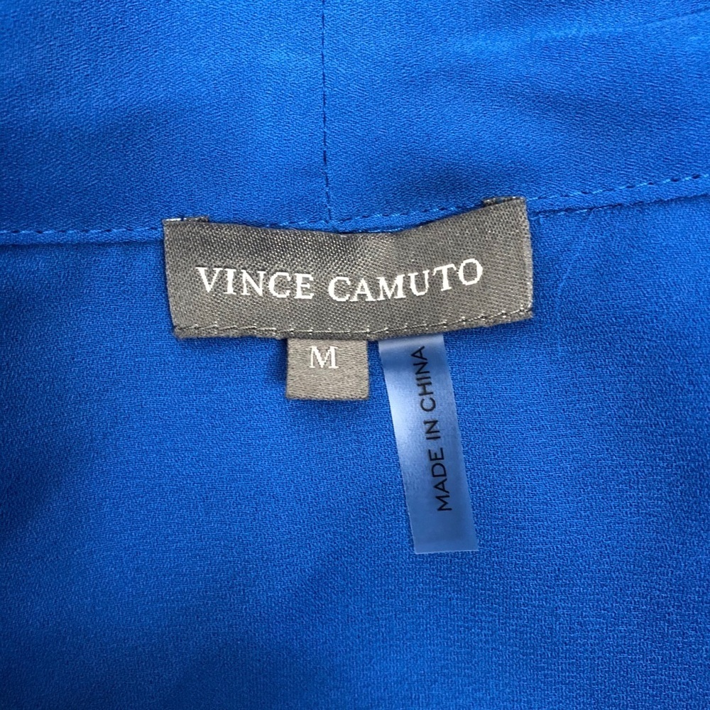 Vince Camuto Blue Surplus Wrap Blouse Medium - Picture 3 of 8